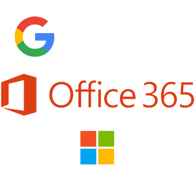 Google Suite, Office 365, Microsoft Suite Logos