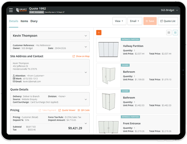 Glass Quoting and Estimating Software