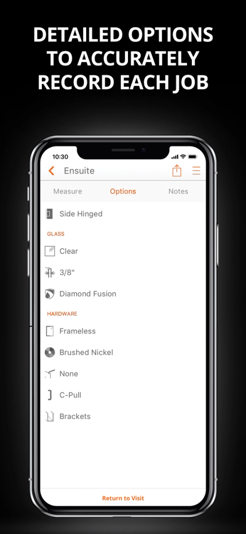 Detailed options to accurately record each job