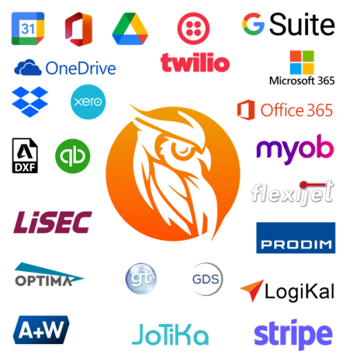 Logos of many companies that integrate with Smart Glazier Software Logos of many companies that integrate with Smart Glazier Software