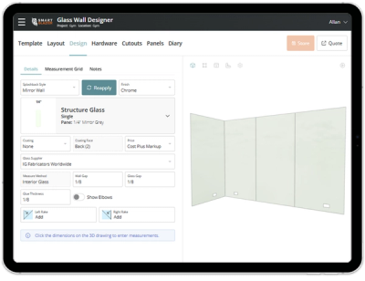 Smart Glazier Glass Wall Designer