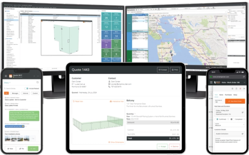 Device layout demonstrating Smart Glazier Business