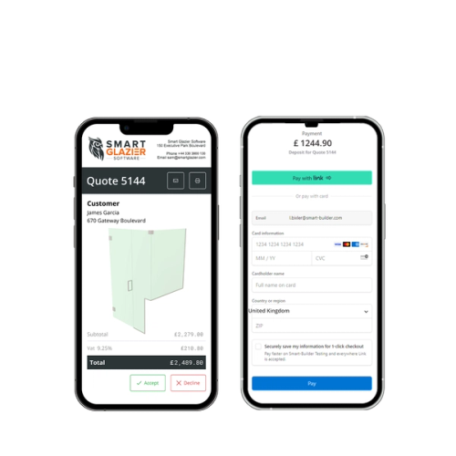 Quote, accept, pay on mobile