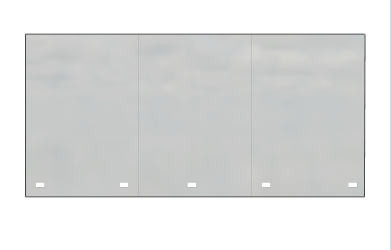 a gray rectangle with three holes in it on a white background .