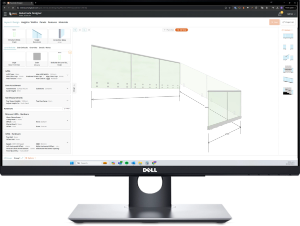 a computer screen with a drawing of a railing on it