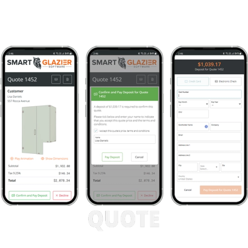 Quote using Smart Glazier Business