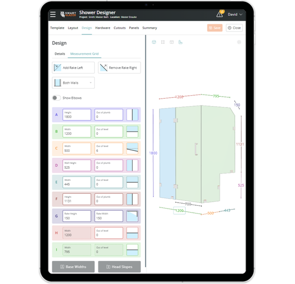 Record and store site measures digitally