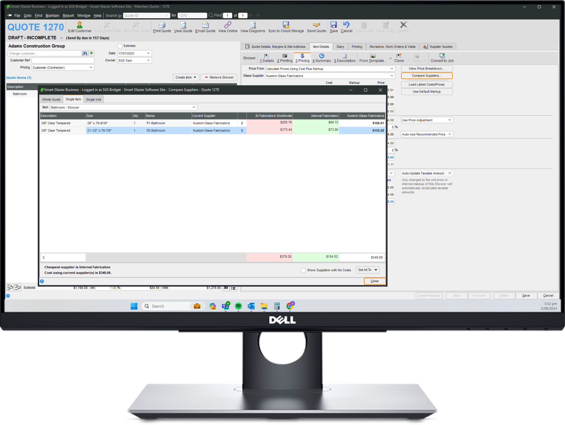 Compare Supplier Pricing