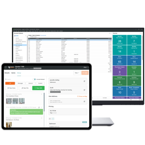 Smart Glazier Business Modules on various Devices