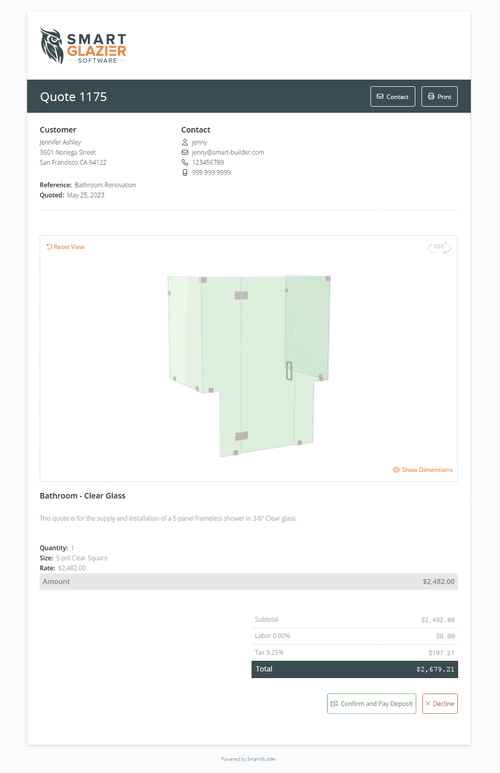 3D Interactive Invoice that can be accepted and paid online