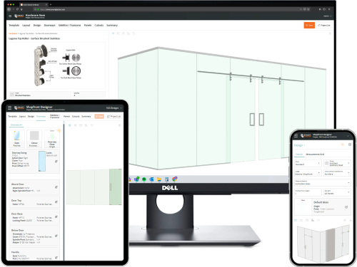 Smart Glazier Design: Glass Entrance and Interior Partition Modules on various Devices