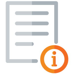 an icon of a document with the number 1 in a circle .