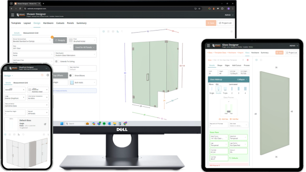 Smart Glazier Design Modules displayed on various devices