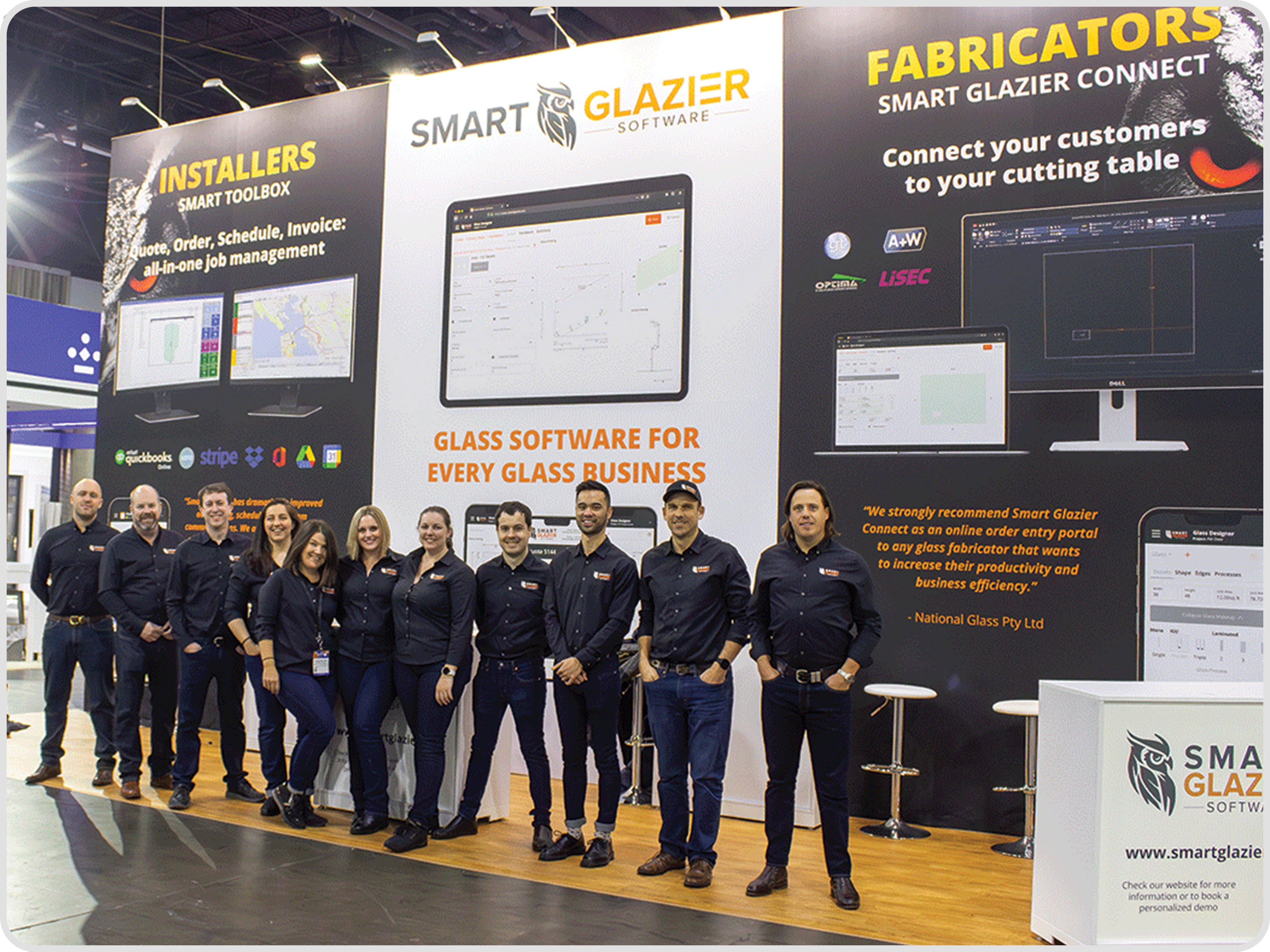 Smart Glazier Software team at GlassBuild America trade show