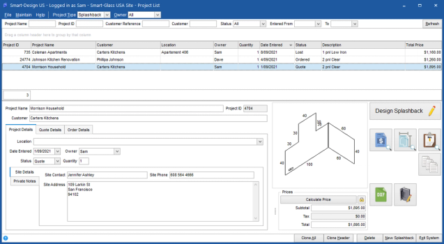 Glass Backsplash Designer | Design & Quote 3D Backsplashes