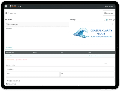 Add your company name and logo