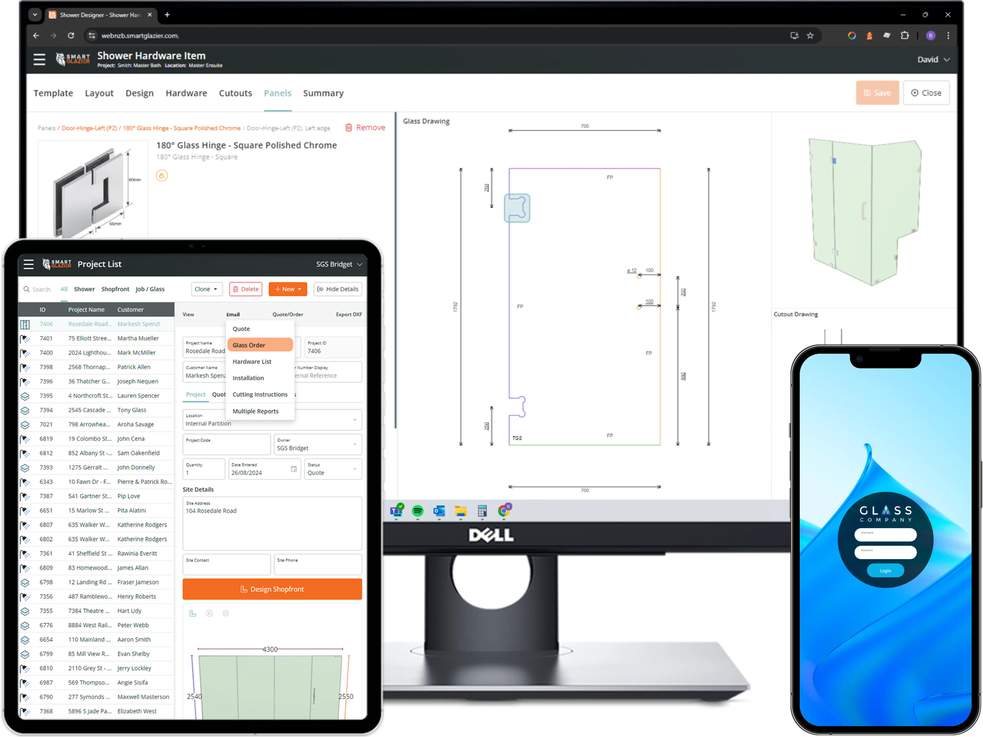 Smart Glazier Connect software for processors