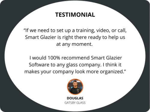 Testimonial from Gatsby Glass
