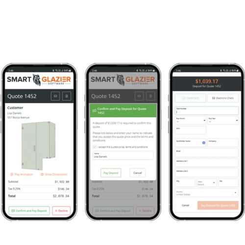 Quote, accept, pay on mobile