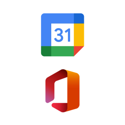 Google Calendar and Office 365 Logos
