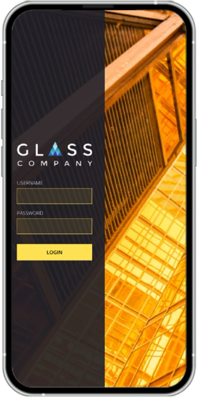 Smart Glazier Connect customer portal interface for glass ordering