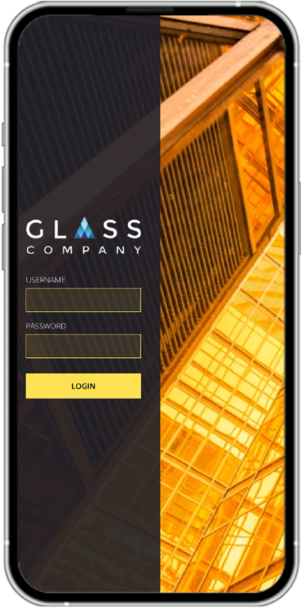 Login screen on a mobile phone