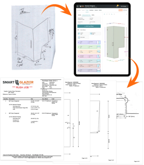 a sheet of paper that says smart glazier on it