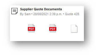 Snip of Documents that are attached to the Job Diary