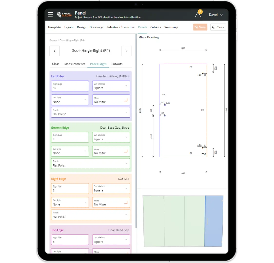 a tablet is open to a page that says panel