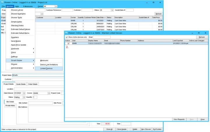 Linked devices screen