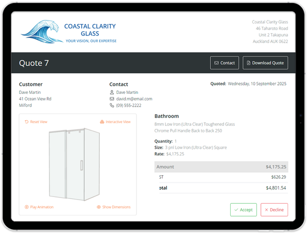 Glass Quoting and Estimating Software