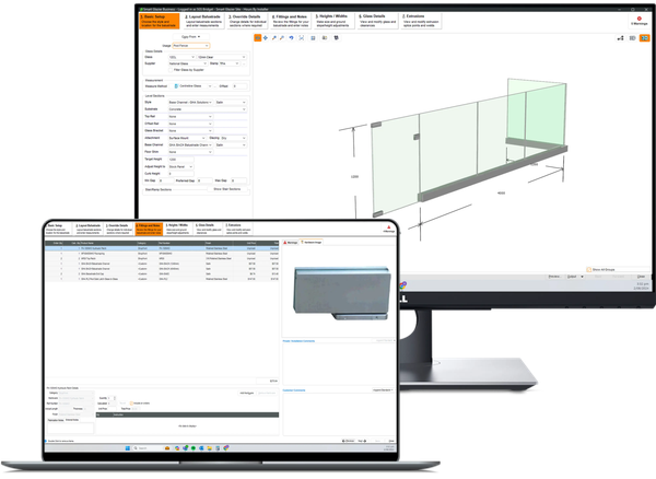 a computer screen with a drawing of a railing on it a computer screen with a drawing of a railing on it