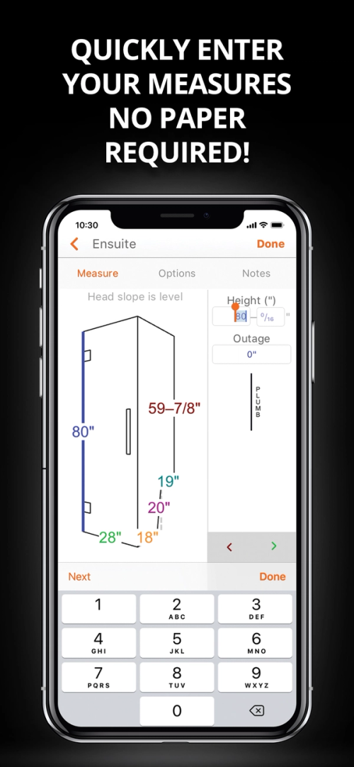 Quickly enter your measures - no paper required