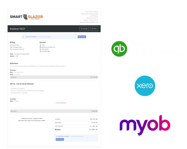 Glass Invoicing Software