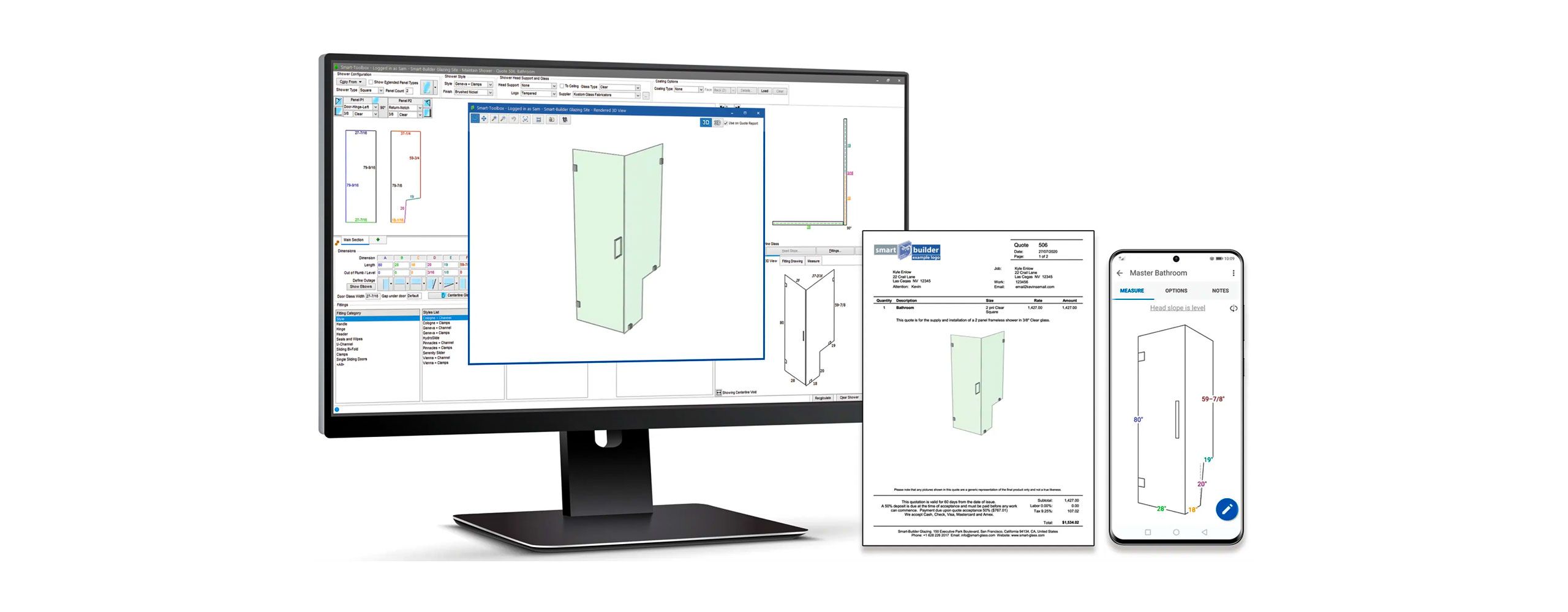 Shower Design Software - glass software for installers