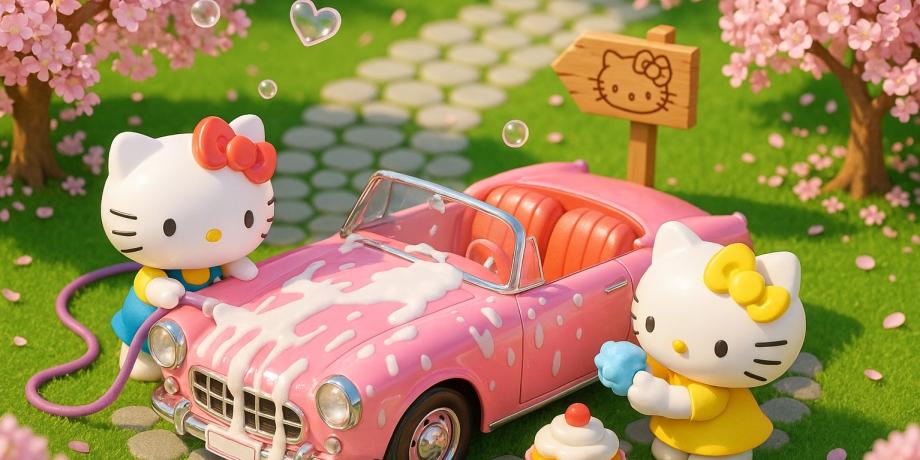 3D Toy Ddiorama: Hello Kitty Car Wash