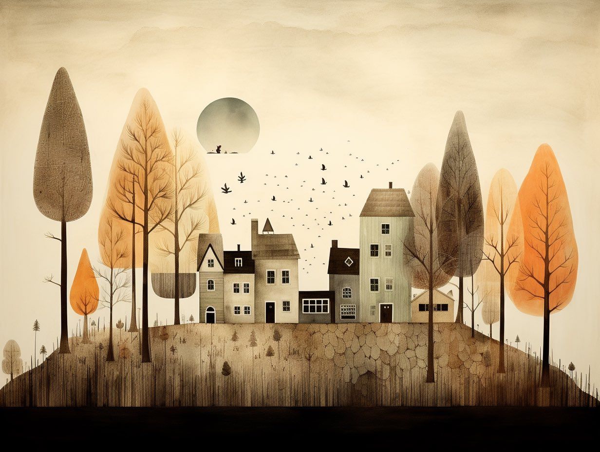 MJ PromptShare: style of Jon Klassen, --ar 4:3