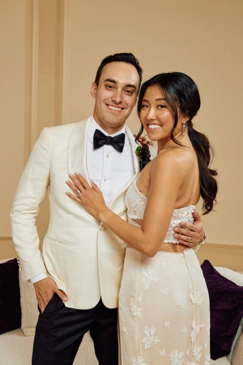 Bride and groom portrait at a Los Angeles ballroom wedding reception — The Lounge Booth