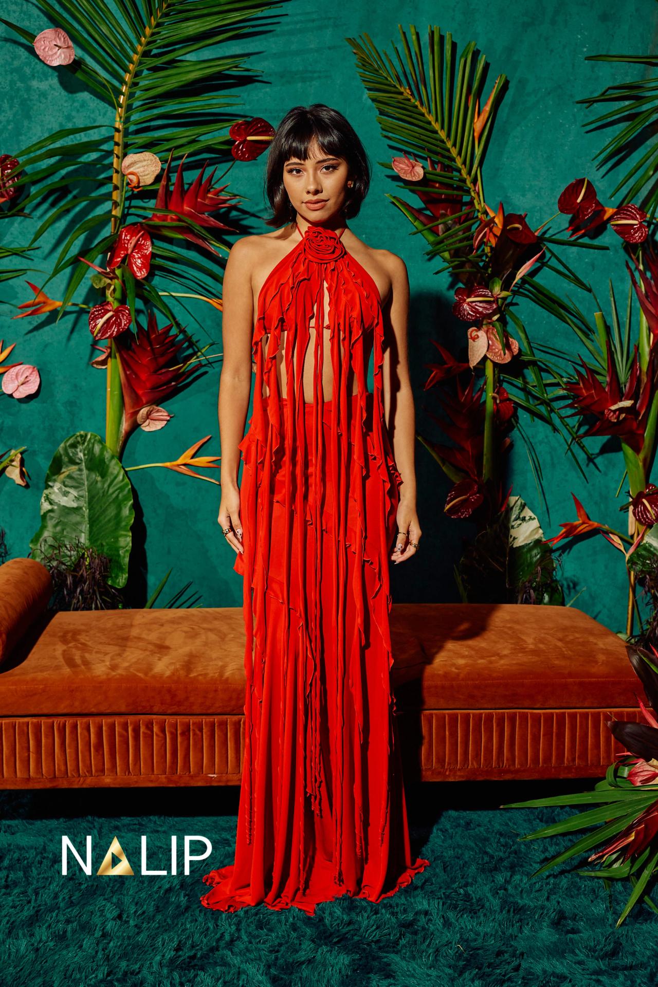 Editorial talent portrait on a red carpet step-and-repeat — The Lounge Booth Los Angeles