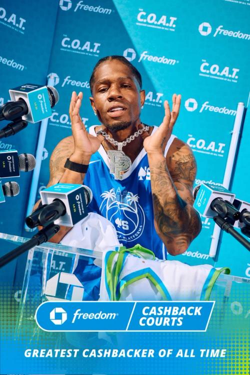 Guest portrait at a Chase Freedom Cashback Courts brand activation — The Lounge Booth