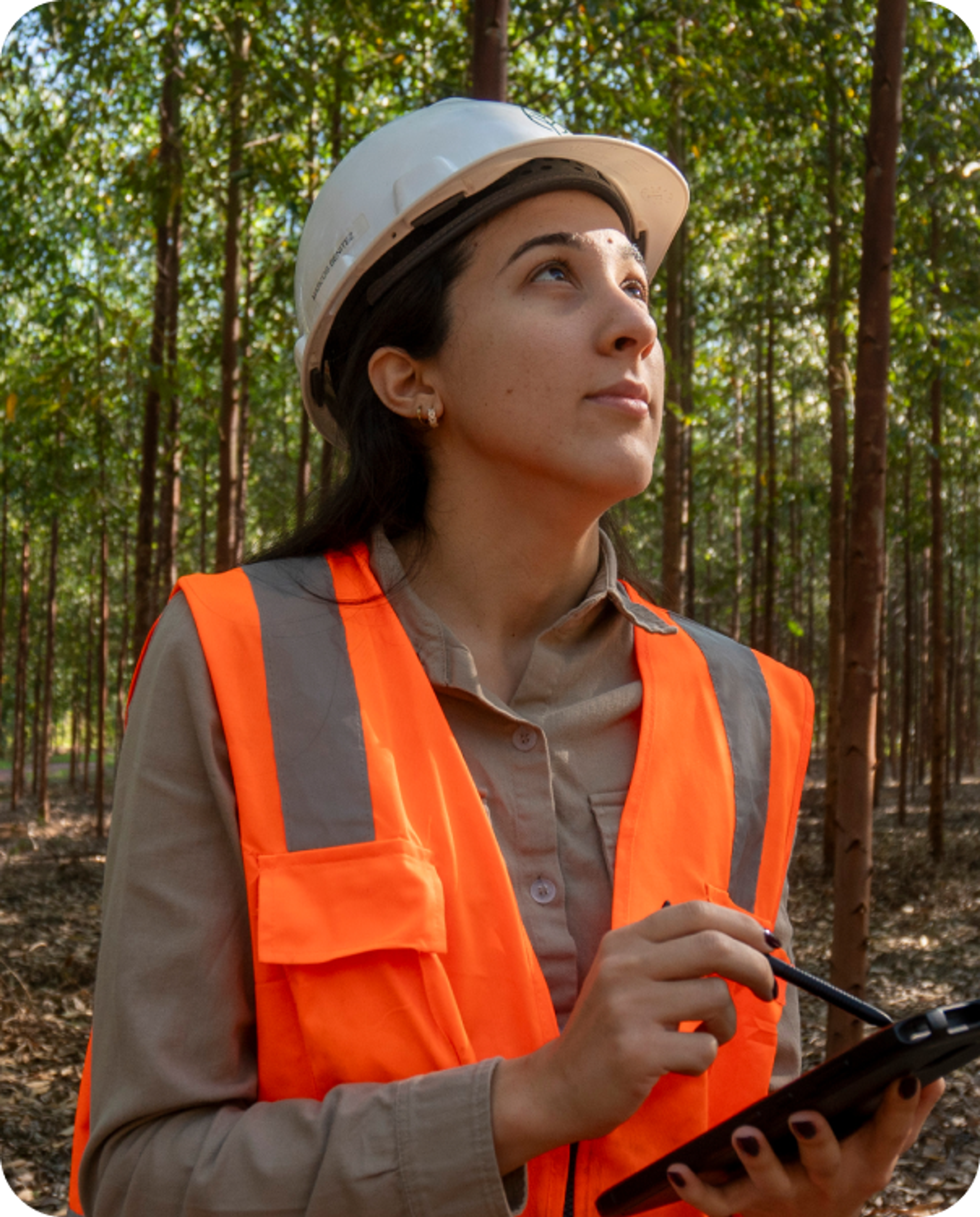 Woman taking notes on a tablet