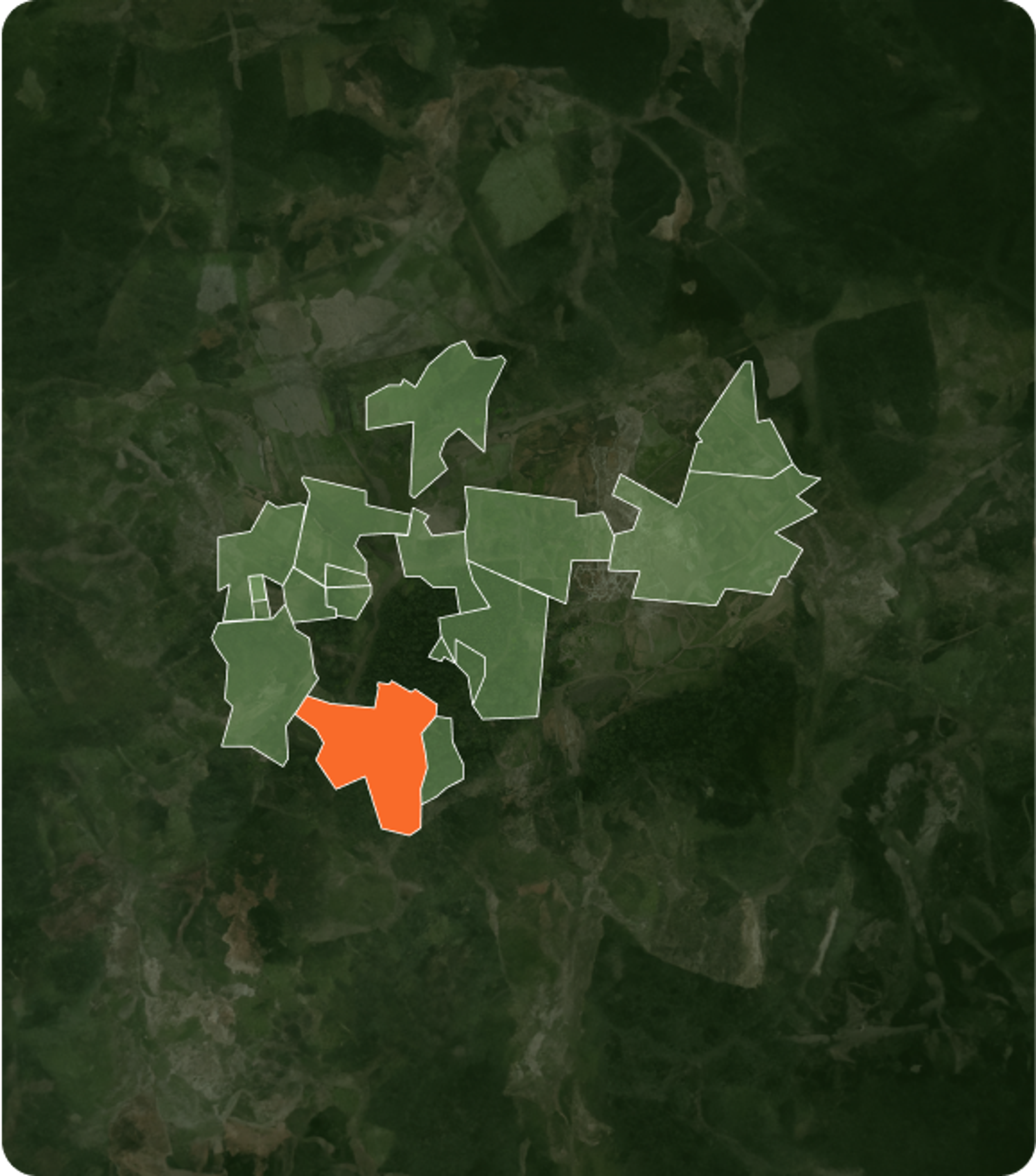 Map highlighting the area they can be found