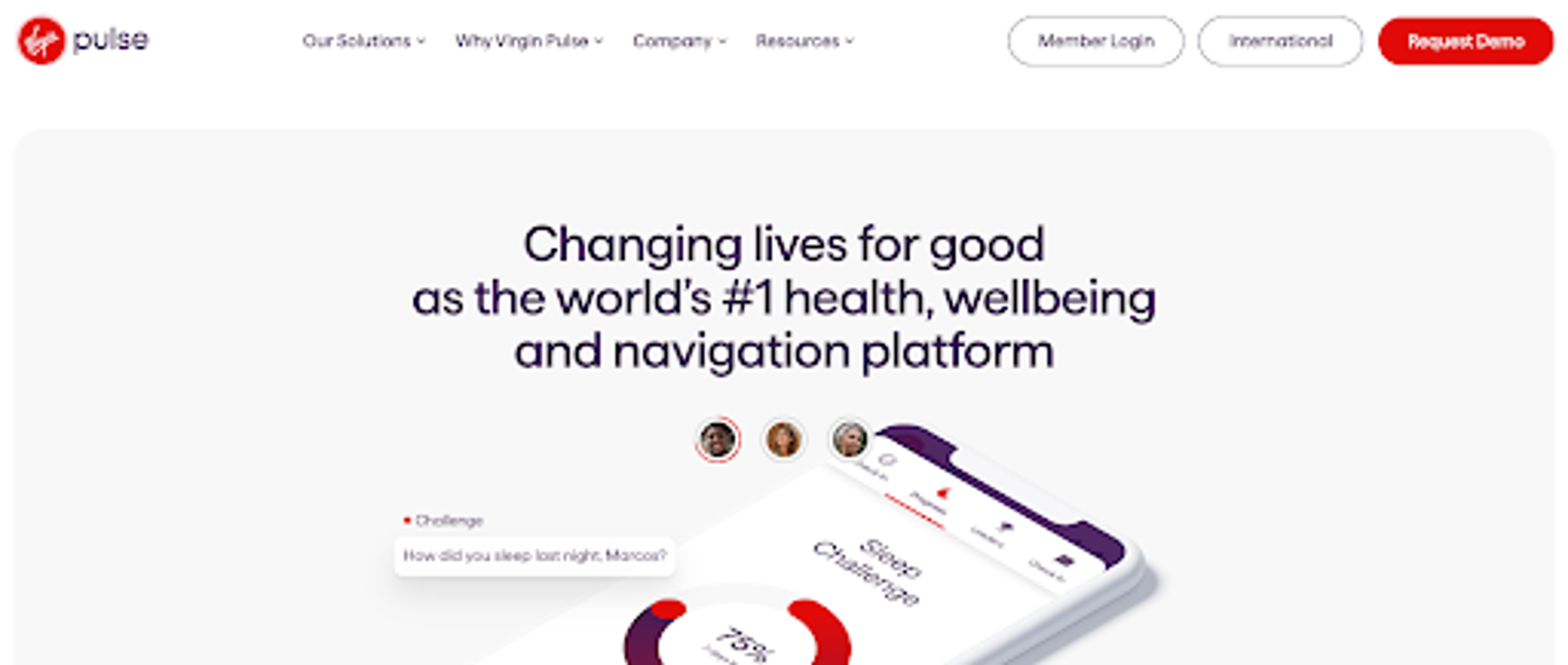 Virgin Pulse homepage