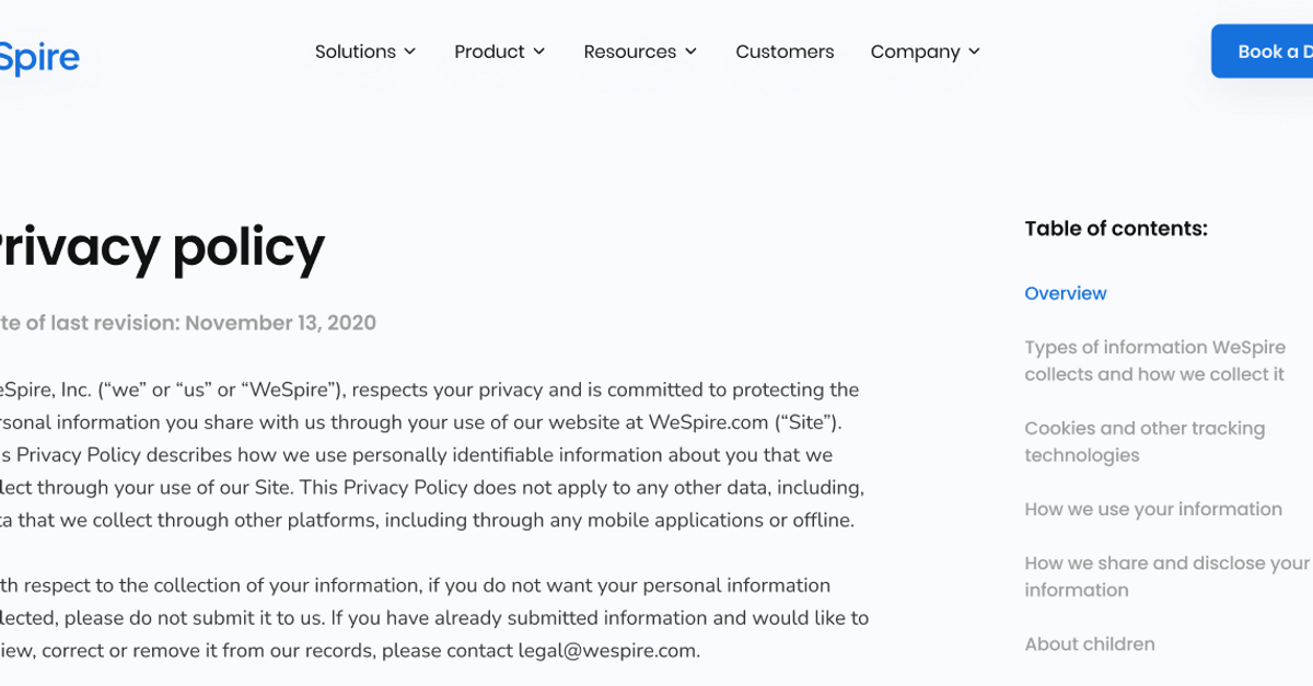 PRIVACY POLICY – Inspiration Co.