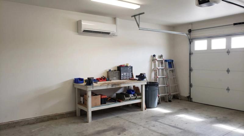Heating and cooling a three-car garage in Eagle