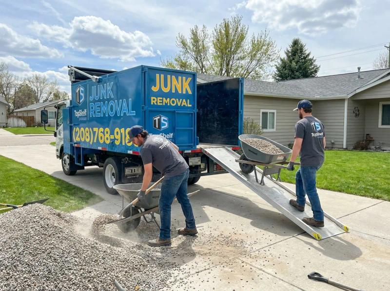 Top Shelf gravel removal job at a residential property in Garden City Idaho