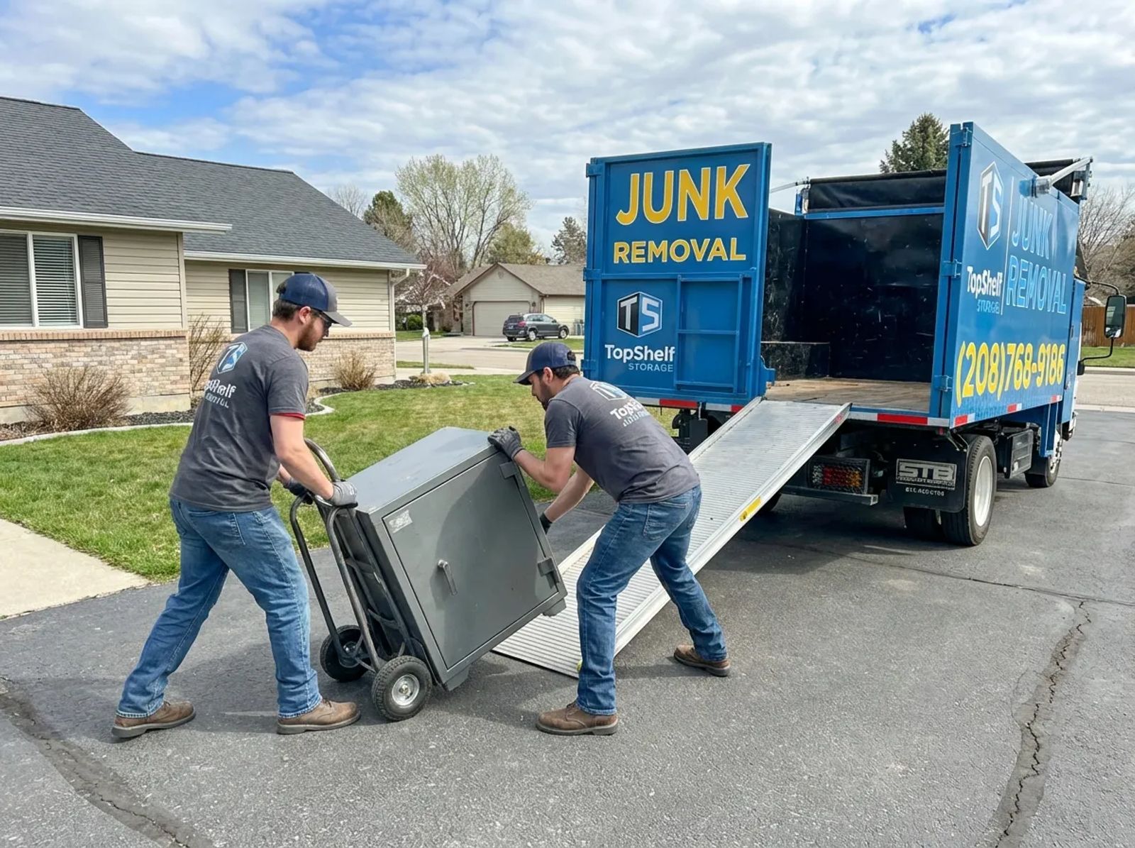 Top Shelf crew removing a heavy safe from a residential property in Boise Idaho
