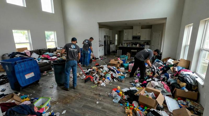 Top Shelf crew tackling a hoarding cleanup job in Caldwell Idaho