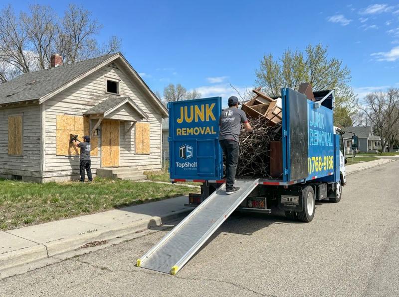 Foreclosure property cleanout by Top Shelf crew at a property in Emmett Idaho