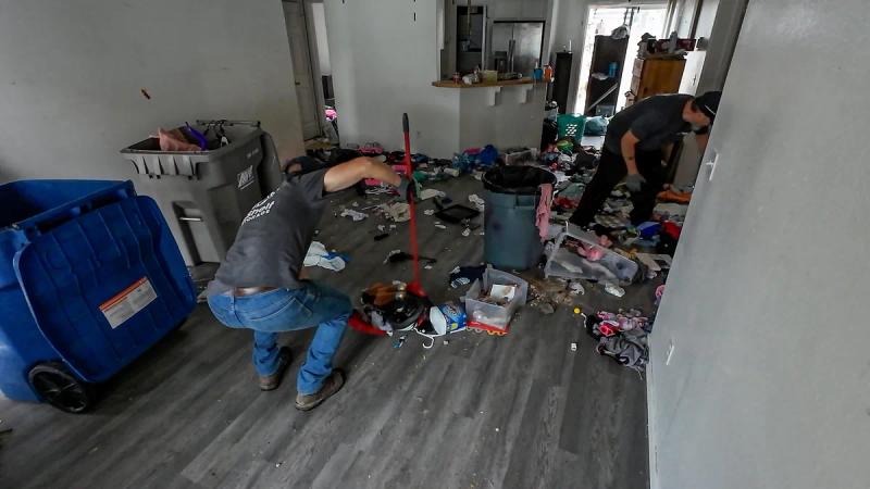 Top Shelf crew performing an interior house cleanout in Boise Idaho